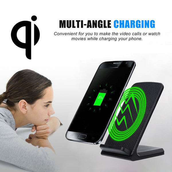 2017 New Arrival 3-Coils Fast Charge Qi Wireless Charging Stand Dock for Samsung Galaxy S8 / S8 Plus