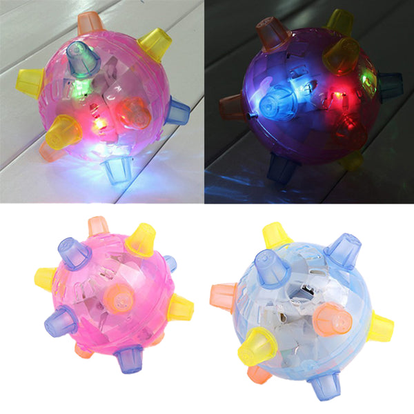 LED Jumping Joggle Sound Sensitive Vibrating Powered Ball Game Kids Flashing Ball Toy