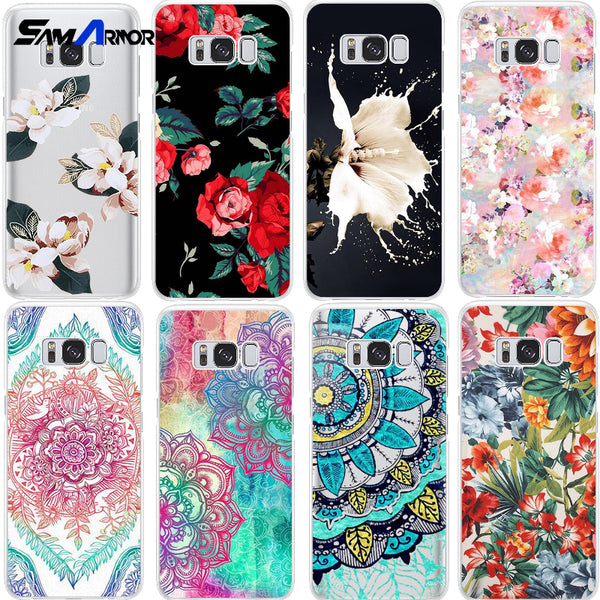 Flowers Case transparent For Samsung Galaxy S5 S6 S7 Edge S8 S9 Plus A3 A5 A8 2016 2017 2018 J1 J2 J3 J5 J7 Prime TPU Note 8